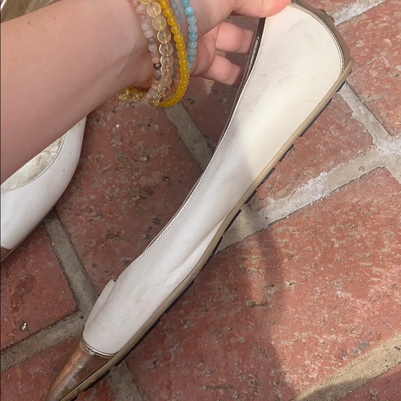Jimmy Choo beige and gold pointed toe flats - Picture 8 of 8